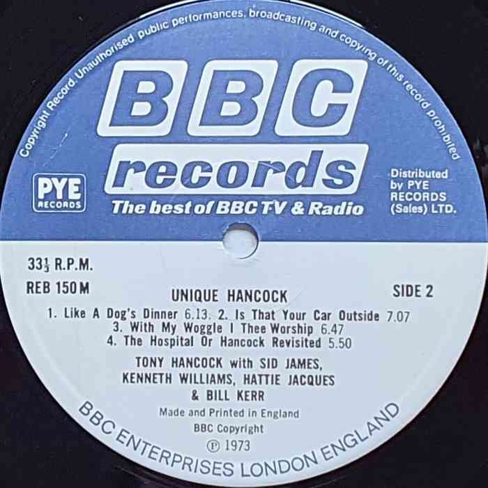 REB 150 Unique Hancock Tony Hancock from the BBC records and Tapes library Label